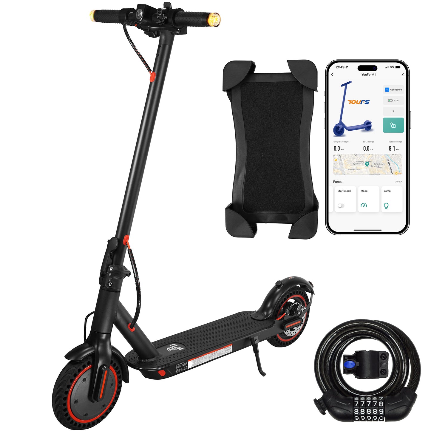 W4 Pro Electric Scooter 350W 8.5Inch Tires Folding E-Scooter 10Ah 25KM/H