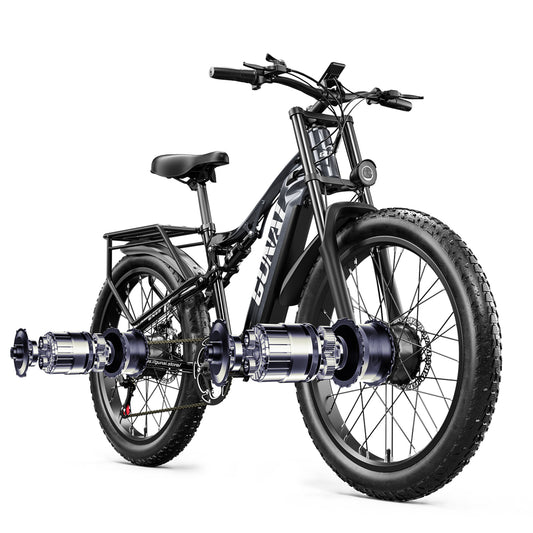 GUNAI GN68 2000W Dual Motor E-Mountain Bike 26" Fat Bike 17.5AH Samsung Battery SUV E-Bike