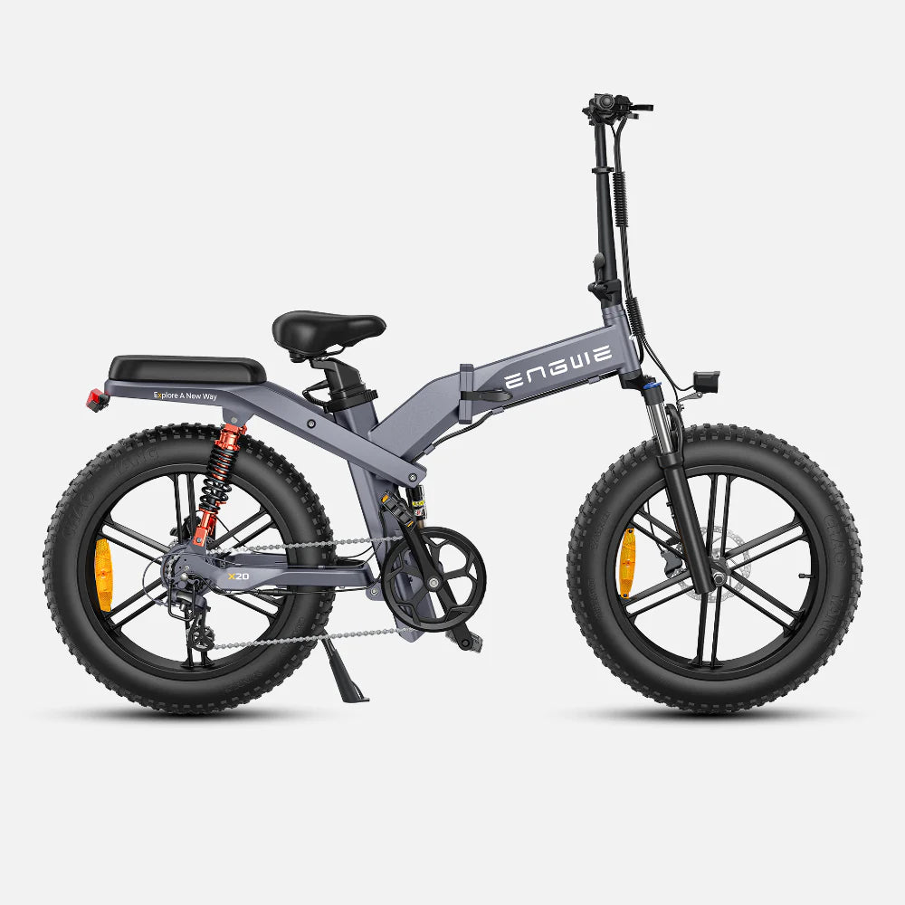 Engwe X20 750W Fat Bike 20" Foldable E-Mountain Bike 14.4/22.2Ah Batteries Electric Bike