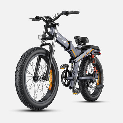 Engwe X24 1000W Fat Bike 24" Foldable E-Mountain Bike 19.2/29.2Ah Batteries E-Bike