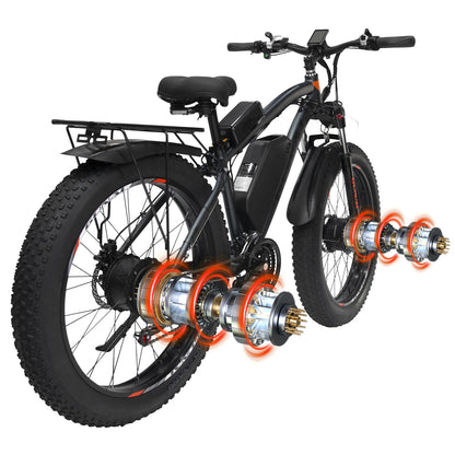 GUNAI GN88 2000W Fat Bike Dual Motor E-Mountain Bike 22AH Battery