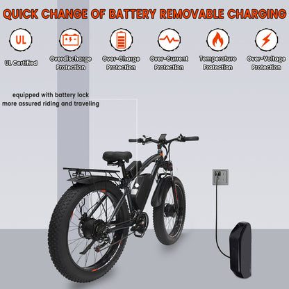 GUNAI GN88 2000W Fat Bike Dual Motor E-Mountain Bike 22AH Battery