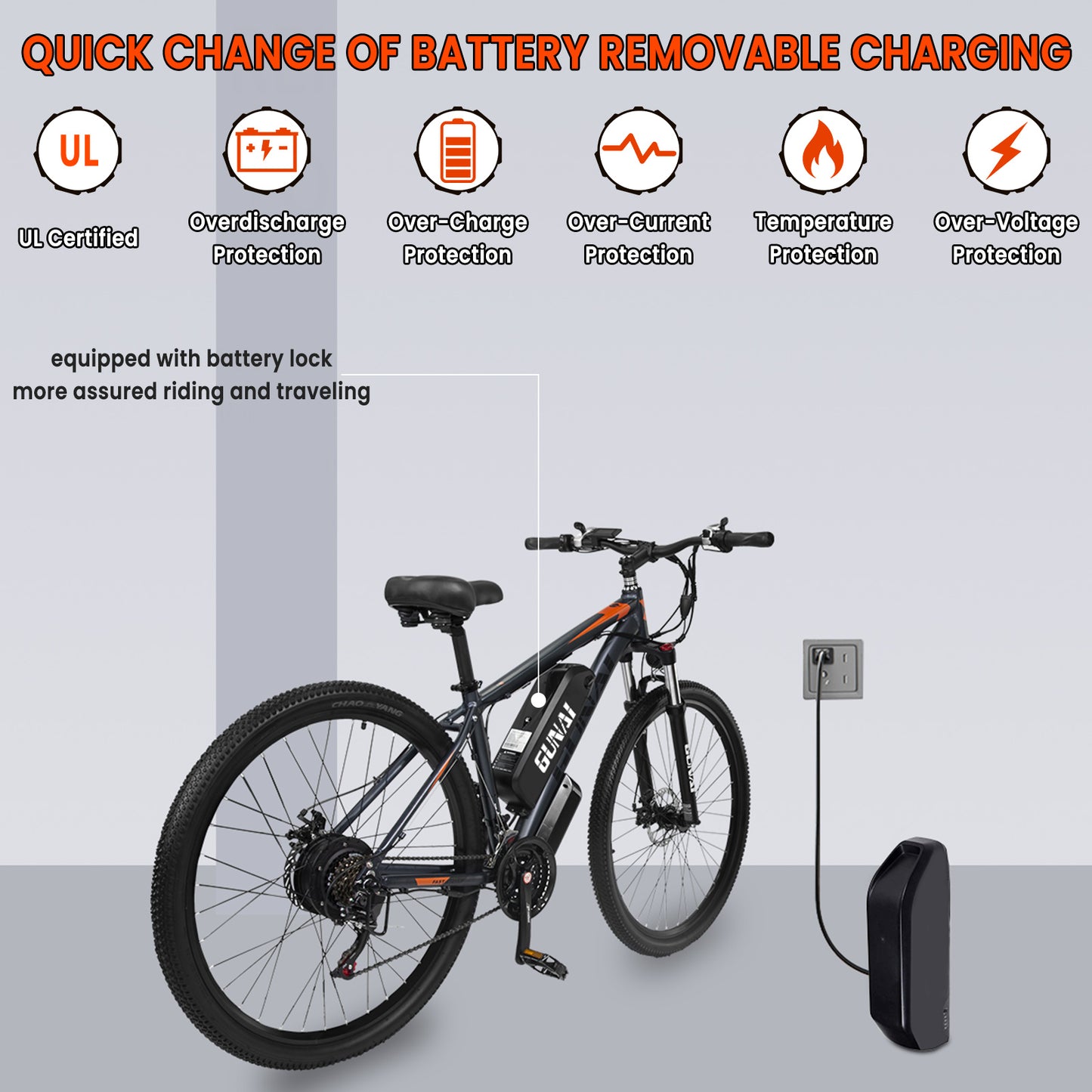 GUNAI GN29 750W Electric Bike 29 Inch City Bike 15AH Battery