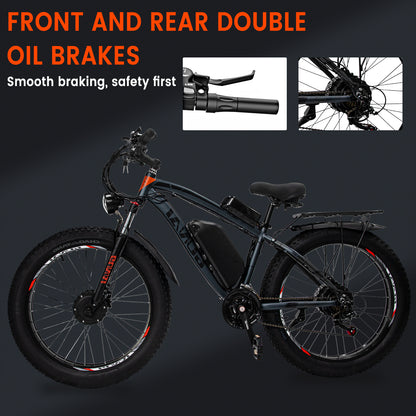 GUNAI GN88 2000W Fat Bike Dual Motor E-Mountain Bike 22AH Battery