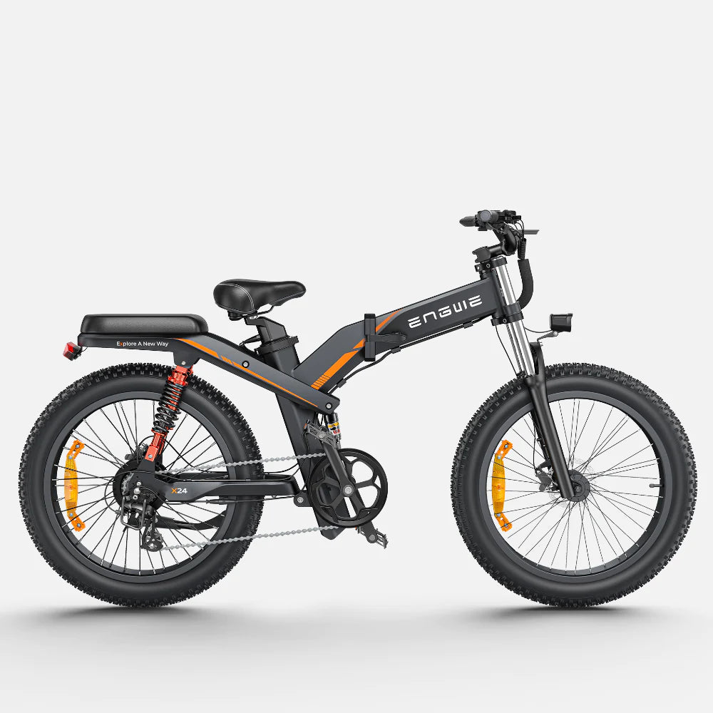 Engwe X24 1000W Fat Bike 24" Foldable E-Mountain Bike 19.2/29.2Ah Batteries E-Bike