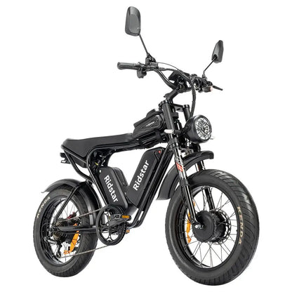 Ridstar Q20 Pro 1000W*2 Dual Motors 20" Fat Bike Full Suspension E-Mountain Bike 20Ah*2 Dual Batteries E-MTB