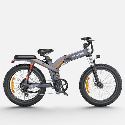 Engwe X24 1000W Fat Bike 24" Foldable E-Mountain Bike 19.2/29.2Ah Batteries E-Bike