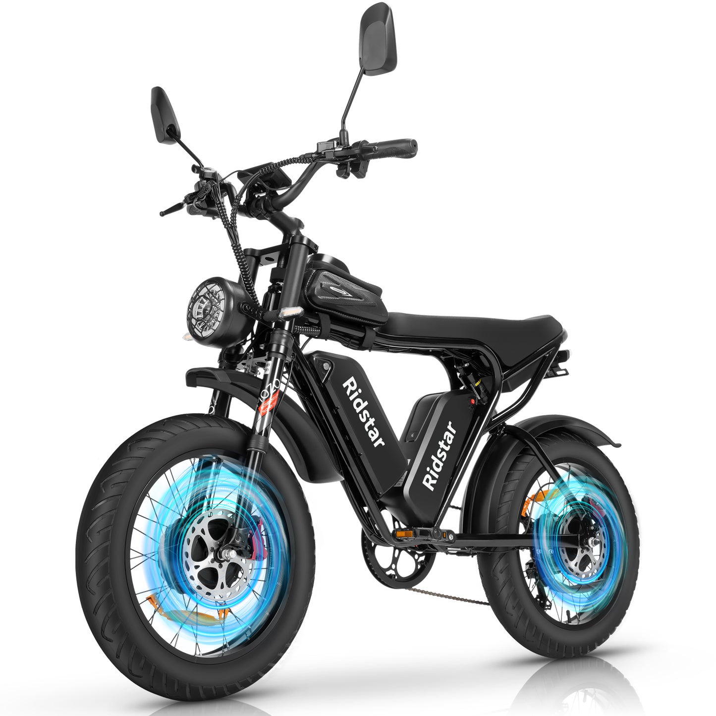 Ridstar Q20 Pro 1000W*2 Dual Motors 20" Fat Bike Full Suspension E-Mountain Bike 20Ah*2 Dual Batteries E-MTB